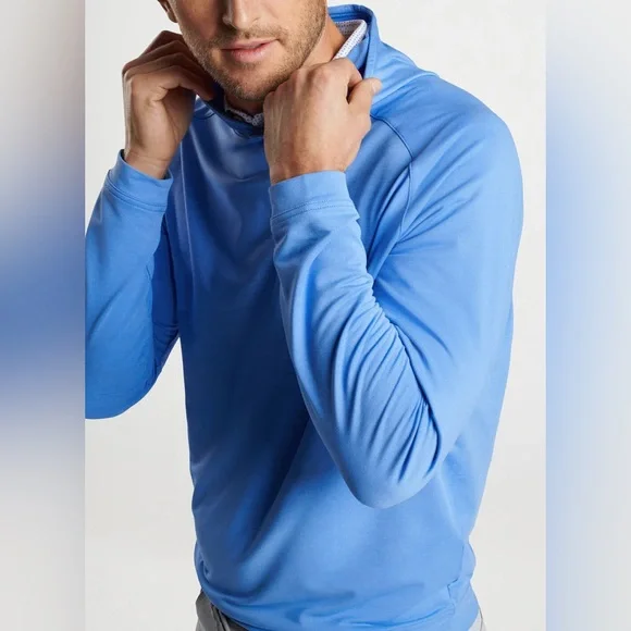 Peter Millar Crown Sport Pine Performance Hoodie Pullover Blue XXL NWT - Picture 4 of 9